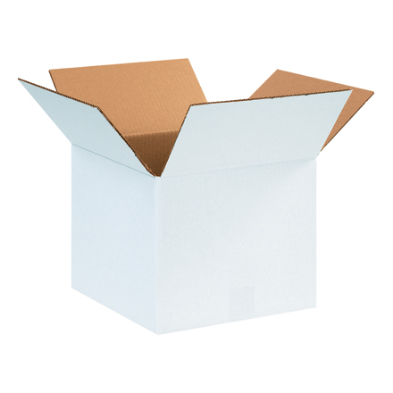 12 x 12 x 10" White Corrugated Boxes