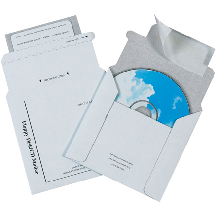 5 <span class='fraction'>1/8</span> x 5" Foam Lined White CD Mailers