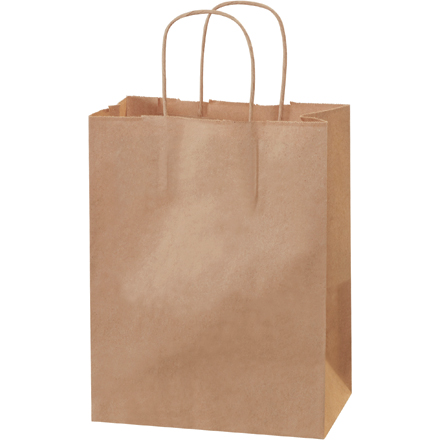 8 x 4 <span class='fraction'>1/2</span> x 10 <span class='fraction'>1/4</span>" Kraft Paper Shopping Bags