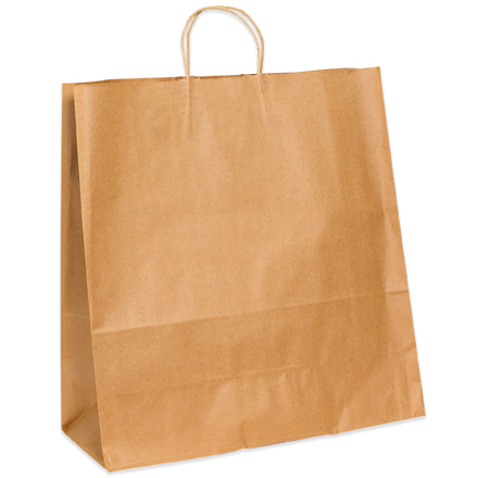 13 x 6 x 15 <span class='fraction'>3/4</span>" Kraft Paper Shopping Bags