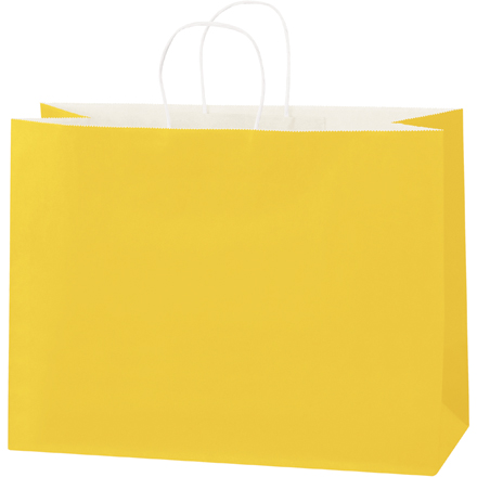 16 x 6 x 12" Buttercup Tinted Shopping Bags