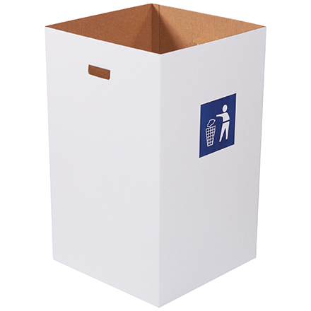 Corrugated Trash Can with Waste Logo - 40 Gallon