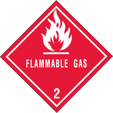 4 x 4" - "Flammable Gas - 2" Labels