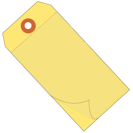 6 <span class='fraction'>1/4</span> x 3 <span class='fraction'>1/8</span>" Yellow Self-Laminating Tags