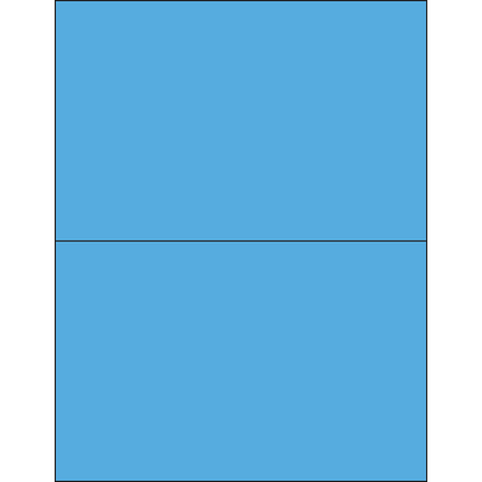 8 <span class='fraction'>1/2</span> x 5 <span class='fraction'>1/2</span>" Fluorescent Blue Rectangle Laser Labels