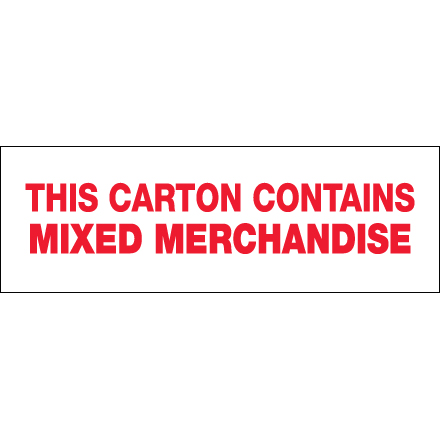 2" x 55 yds. - "Mixed Merchandise" Tape Logic<span class='rtm'>®</span> Pre-Printed Carton Sealing Tape