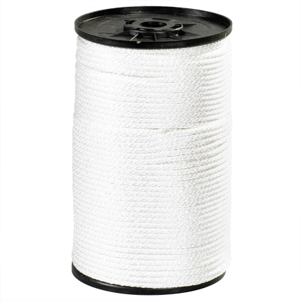 1/4", 1,150 lb, White Solid Braided Nylon Rope