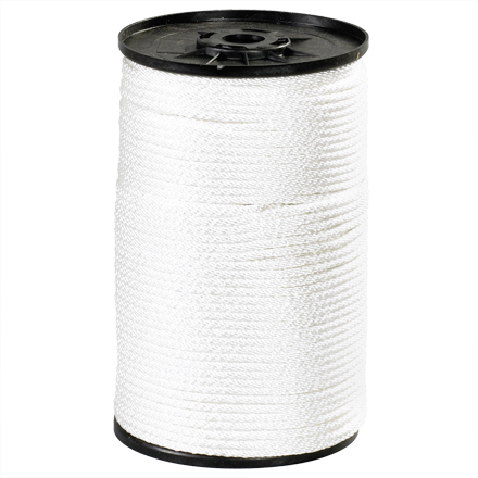 3/16", 620 lb, White Solid Braided Nylon Rope