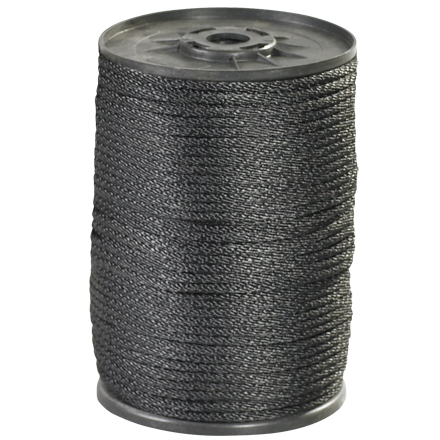 1/8", 320 lb, Black Solid Braided Nylon Rope