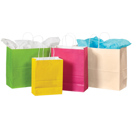 White Tinted Paper Shopping Bags